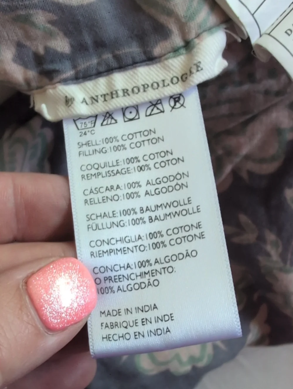 Anthropologie floral quilted